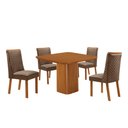 Ver imagem 1 de Mesa de Jantar Eloise 90cm Tampo MDF Canto Copo Laminado com 4 Cadeiras Lira