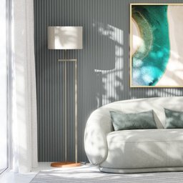 Luminária Abajur de Chão Salone Aço Carbono Champanhe com Cúpula Palha D´fatto 33 - 2