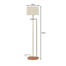 Luminária Abajur de Chão Salone Aço Carbono Champanhe com Cúpula Palha D´fatto 33 - 6