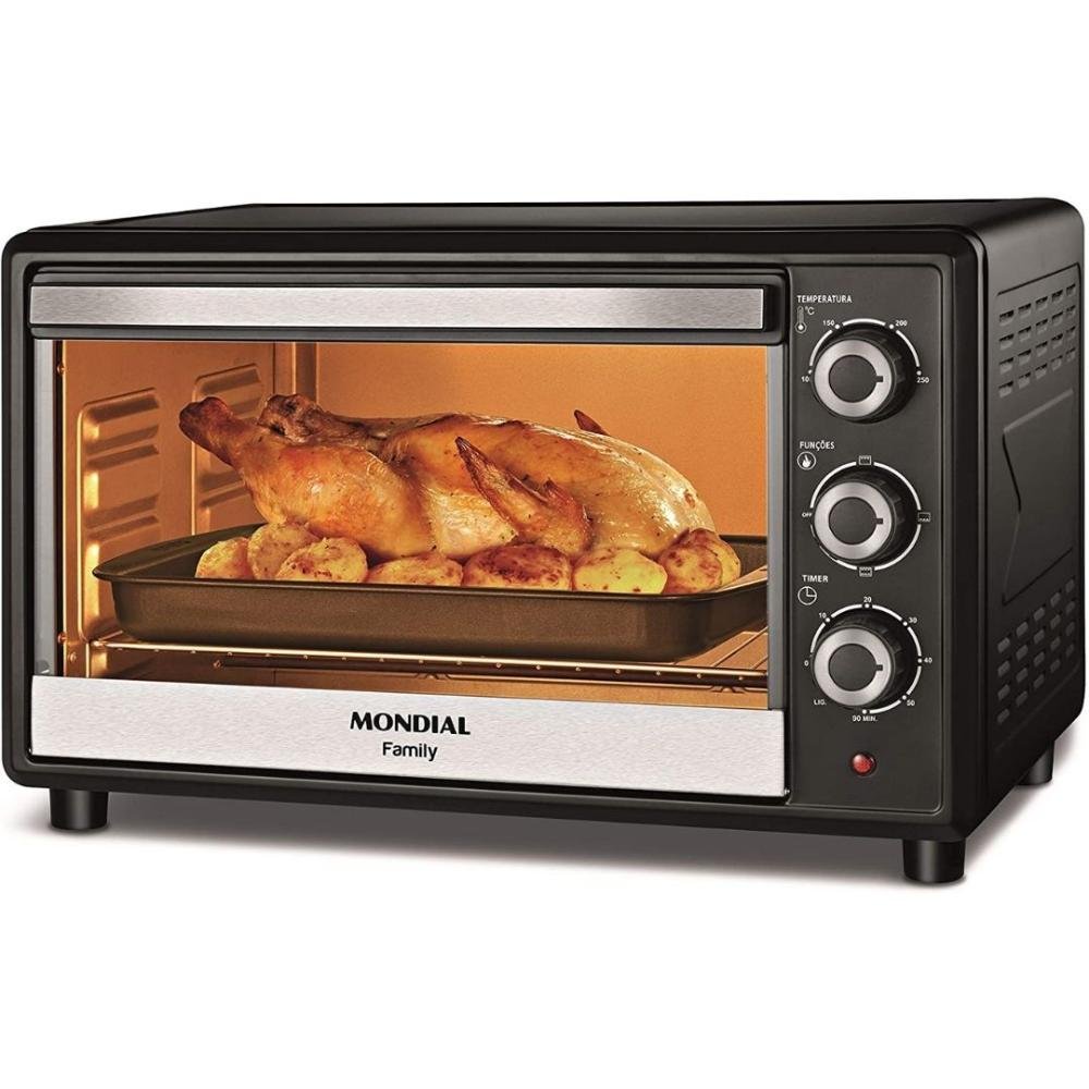 Forno Elétrico Mondial Family 36L Preto/Inox 1600W FR-17 - 220v - 1