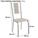 Ver imagem 3 de Kit 2 Cadeiras Cromada Sala Jantar 2c076cr Corino Kappesberg Nude
