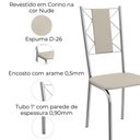 Ver imagem 4 de Kit 2 Cadeiras Cromada Sala Jantar 2c076cr Corino Kappesberg Nude
