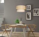 Ver imagem 3 de Luminária de Teto Pendente Palha Cúpula Dupla Cru 50x25