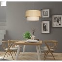 Ver imagem 3 de Luminária de Teto Pendente Palha Cúpula Dupla Cru 50x25