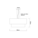 Ver imagem 4 de Luminária de Teto Pendente Palha Cúpula Dupla Cru 50x25