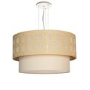 Ver imagem 1 de Luminária de Teto Pendente Palha Cúpula Dupla Cru 50x25