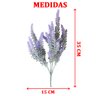 10 Ramos Plantas Lavanda Artificiais Roxo com 35 Folhas 40cm - 5