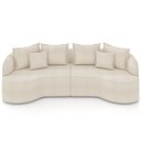 Ver imagem 3 de Sofá 3 Lugares Orgânico Sala de Estar Living 210cm Ekos K01 Bouclê Cru - Lyam Decor