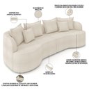 Ver imagem 4 de Sofá 3 Lugares Orgânico Sala de Estar Living 210cm Ekos K01 Bouclê Cru - Lyam Decor