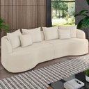 Ver imagem 2 de Sofá 3 Lugares Orgânico Sala de Estar Living 210cm Ekos K01 Bouclê Cru - Lyam Decor
