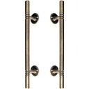 Ver imagem 2 de Puxador Duplo Italy Bronze Antigo 248mm Porta Pivotante Correr Madeira Vidro Colonial Clássico Rústi