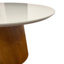 Ver imagem 2 de Mesa Ravena 135x135cm Redonda Castanho Vidro Off White