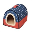 Ver imagem 1 de Cama de Casinha Cachorro Dobravél Almofada Macia - Vermelho