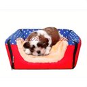 Ver imagem 2 de Cama de Casinha Cachorro Dobravél Almofada Macia - Vermelho