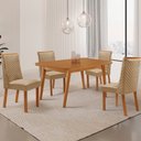 Ver imagem 1 de Mesa de Jantar Copper 120cm Tampo MDF Laminado Canto Copo com 4 Cadeiras Yasmin