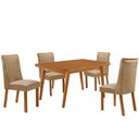 Ver imagem 2 de Mesa de Jantar Copper 120cm Tampo MDF Laminado Canto Copo com 4 Cadeiras Yasmin