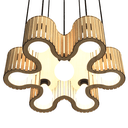 Ver imagem 1 de Luminária Pendente Azaléia Modelo Ripado -:mdf Cru