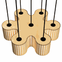 Ver imagem 2 de Luminária Pendente Azaléia Modelo Ripado -:mdf Cru