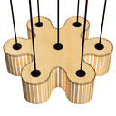 Ver imagem 2 de Luminária Pendente Azaléia Modelo Ripado -:mdf Cru