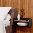 Ver imagem 6 de Kit 2 Mesas de Cabeceira Suspensas Pretas em Aço Linha Home Padrão Morphi Design 45cm - Cor: Preto