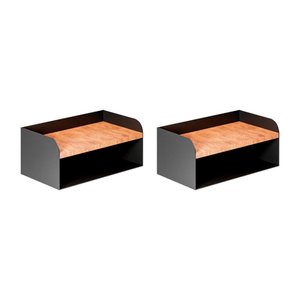 Kit 2 Mesas de Cabeceira Suspensas Pretas em Aço Linha Home Padrão Morphi Design 45cm - Cor: Preto