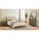 Ver imagem 1 de Conjunto de Quarto Cômoda 4 Gavetas e 2 Mesas de Cabeceira MDF-MDP Verde Oliva Ditália Móveis