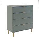 Ver imagem 5 de Conjunto de Quarto Cômoda 4 Gavetas e 2 Mesas de Cabeceira MDF-MDP Verde Oliva Ditália Móveis