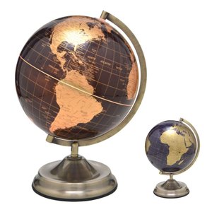 Globo Decorativo Luminária Azul e Dourado 38cm