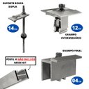Ver imagem 2 de Kit Estrutura Suporte Fixador Para 07 Placas Solar Alumínio e Inox Telha Fibro Ondulada em Viga Metá