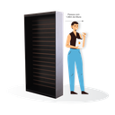 Ver imagem 3 de Armário Expositor Canaletado para Ganchos / Vitrine Loja Comércio - Cor Preto - Cód. 404