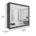 Ver imagem 2 de Guarda Roupa Mdf Las Vegas 2 Portas Espelho Castanho