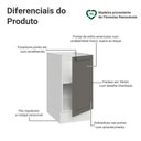 Ver imagem 3 de Balcão de Cozinha 40 cm 1 Porta (sem Tampo) Branco/Cinza Vik Madesa