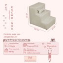 Ver imagem 3 de Escadinha Escada Pet 3 Degraus Rampa para Cama Sofá Suede:Bege/3 Degraus