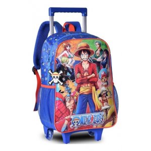 Mochila Rodinhas One Piece Escolar Infantil Azul