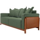 Ver imagem 6 de Sofá 03 Lugares para Sala de Estar 198 cm Khali B04 Linho Verde Couríssimo Whisky - Lyam Decor