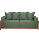 Ver imagem 3 de Sofá 03 Lugares para Sala de Estar 198 Cm Khali B04 Linho Verde Couríssimo Whisky - Lyam Lyam Decor