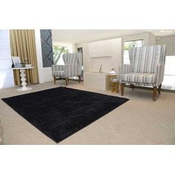 Tapete para Quarto ,sala ,escritório 1,50 X 3,00 Pelo Macio.:preto - 2