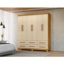 Ver imagem 2 de Guarda Roupa Casal New Kansas Carvalho Americano Off White - Incorplac