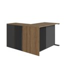 Ver imagem 3 de Conjunto para Escritório com 3 Peças Mesa L Armário Alto com Nichos e Balcão Mel Grafite