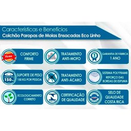 Cama Box Baú King: Colchão Molas Ensacadas Paropas MasterPocket Eco Linho + Base CRC Suede Clean(193 - 3