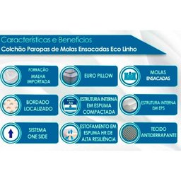 Cama Box Baú King: Colchão Molas Ensacadas Paropas MasterPocket Eco Linho + Base CRC Suede Clean(193 - 2