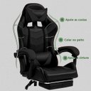 Ver imagem 2 de Cadeira de Escritório Gamer Nitro Preto Ergonômica Couro Sintético Reclinável Altura Ajustável