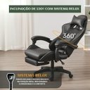 Ver imagem 4 de Cadeira de Escritório Gamer Nitro Preto Ergonômica Couro Sintético Reclinável Altura Ajustável