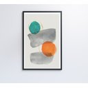 Ver mais imagens de Quadro Abstrato Círculos 1 - 60x90 Cm - Vidro Impresso