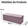 Kit Cabeceira e Calçadeira Baú Mirage 90 Cm Suede Rose - Fm - 7