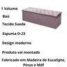 Kit Cabeceira e Calçadeira Baú Mirage 90 Cm Suede Rose - Fm - 5