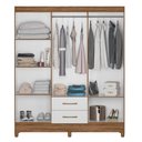 Ver imagem 3 de Guarda Roupa 6 Portas Panamá Naturale Branco 953026 Moval