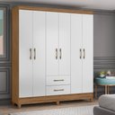 Ver imagem 2 de Guarda Roupa 6 Portas Panamá Naturale Branco 953026 Moval