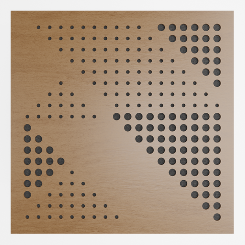 Painel Acústico Absorvedor Decorativo Skal05 60x60mm Maestra:freijó