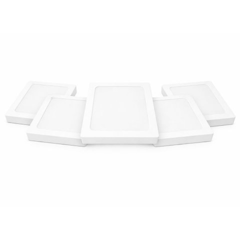Kit 5 Painel Super Abs Sobrepor 18w Biv 6500k Quad Ourolux